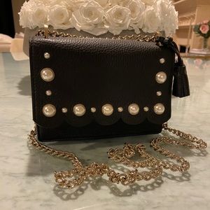 Kate spade black hayes street pearl bag